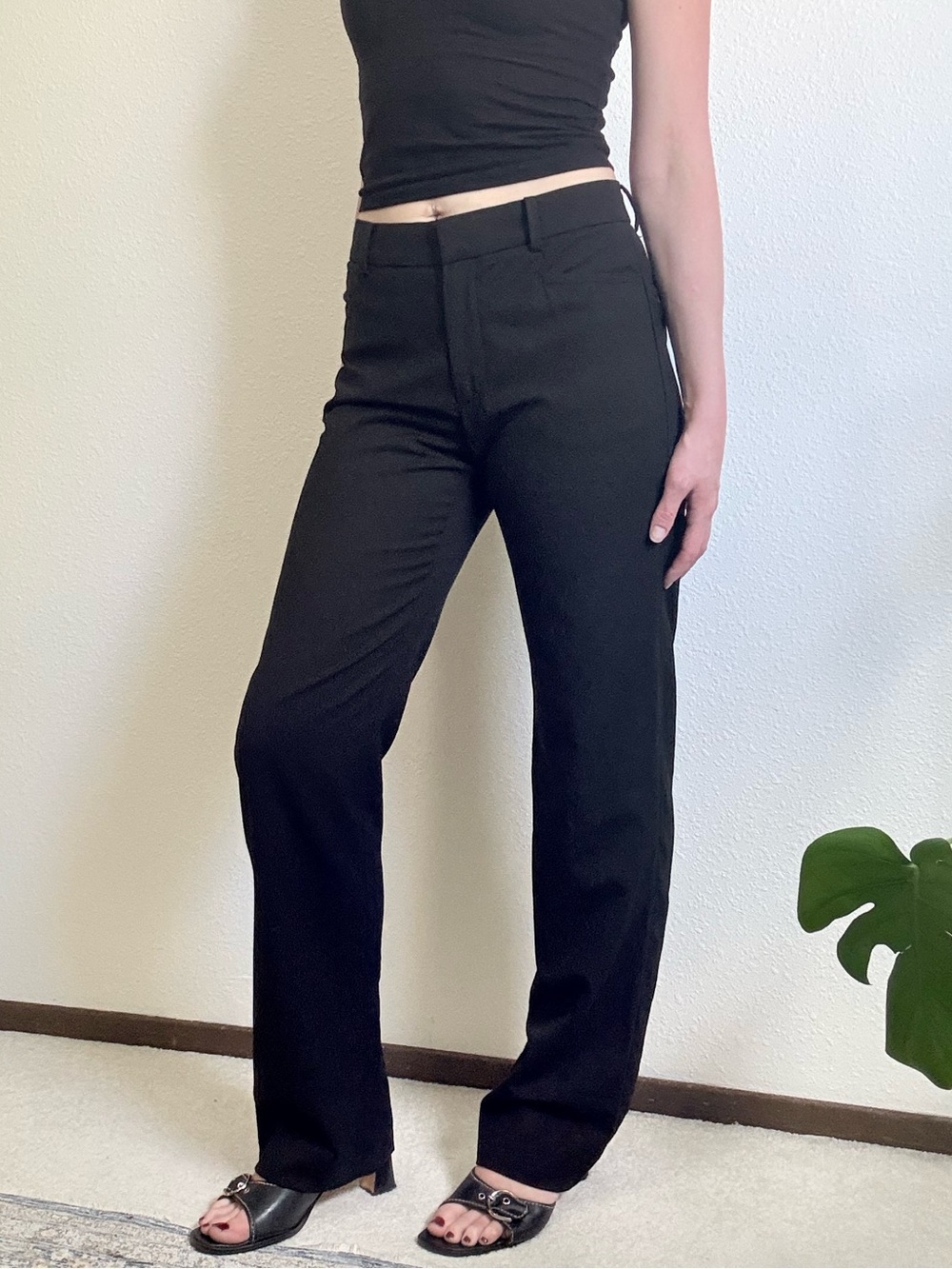 Banana Republic Mid Rise Straight Leg Tailored Wool Trousers Classic Minimalist - Picture 5 of 10